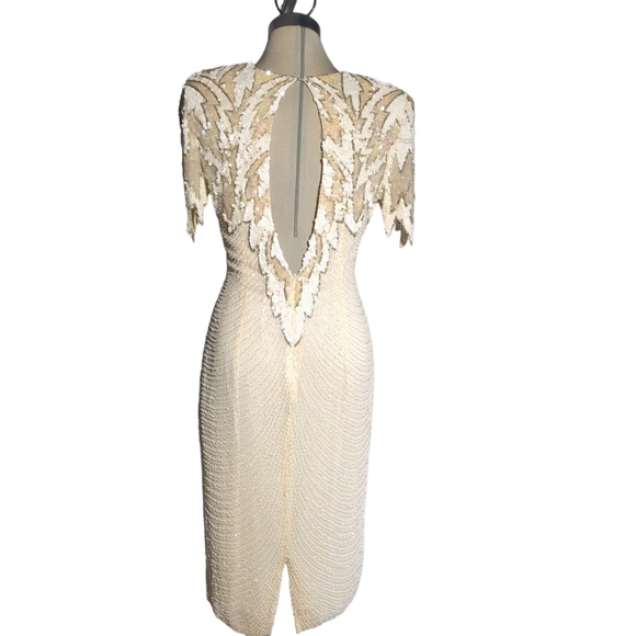 Designer Sequin Rhinestone Beaded Sequins Custom Dress Size S /M - Picture 9 of 14